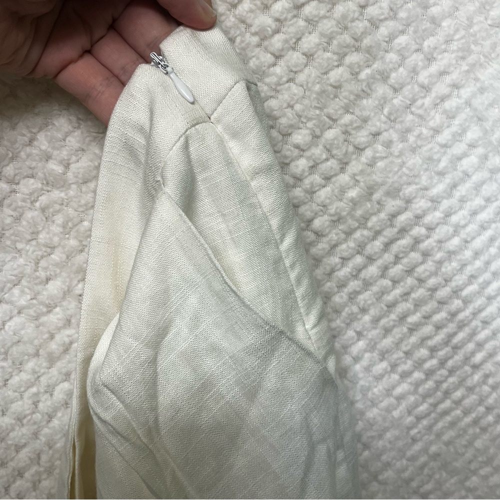 LUSH Womens High Rise Shorts Ivory Rayon Linen Blend Large Like New Pockets - Picture 5 of 8